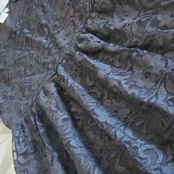 Black Cap Sleeve Tank Lace Dress Classic Classy Vintage Modest Medium Gatsby - Picture 4 of 8